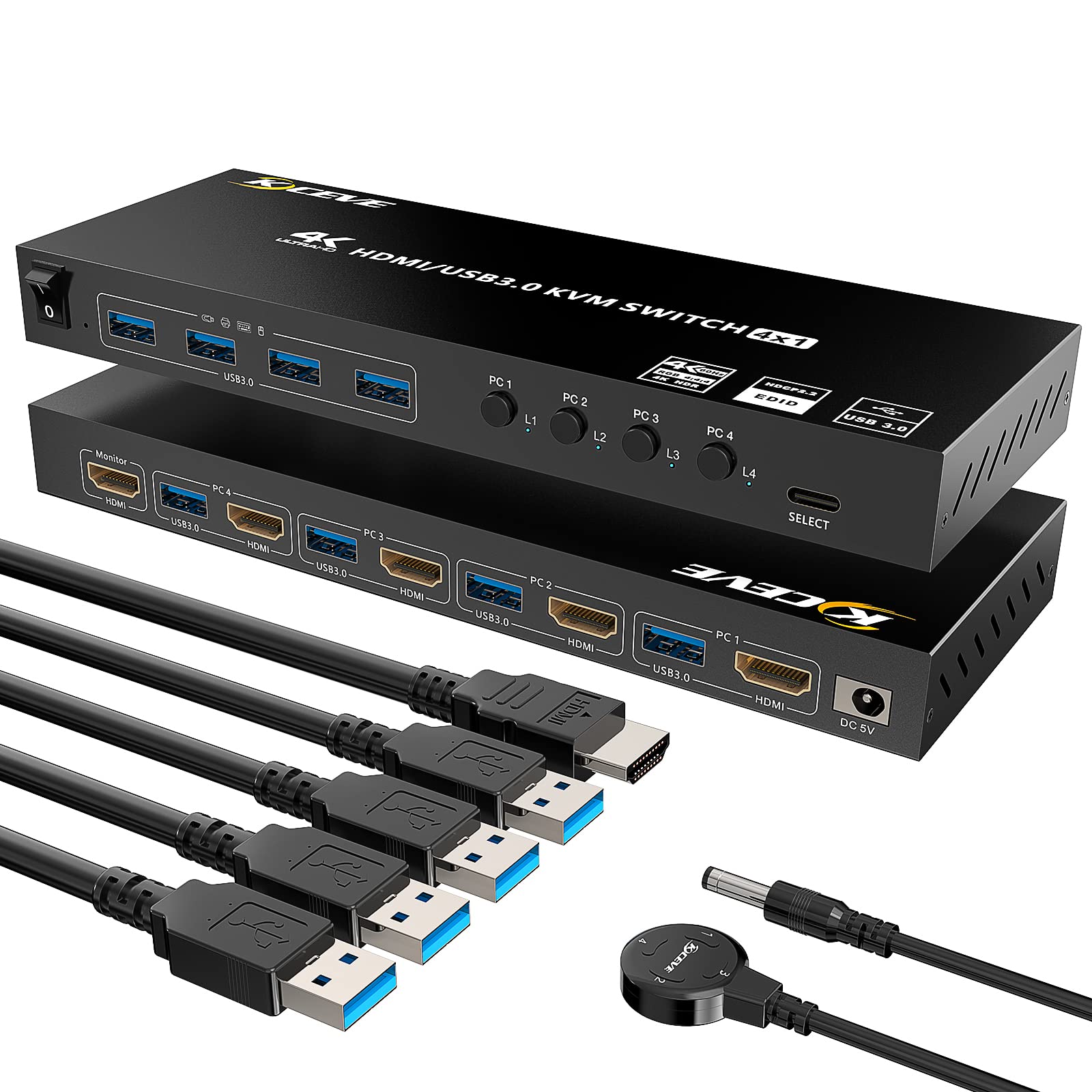 USB 3.0 KVM ġ HDMI 4 Ʈ , USB  HDR EDID HDMI USB ġ 4  1   Ű 콺 μ USB 3.0 Ʈ 4 